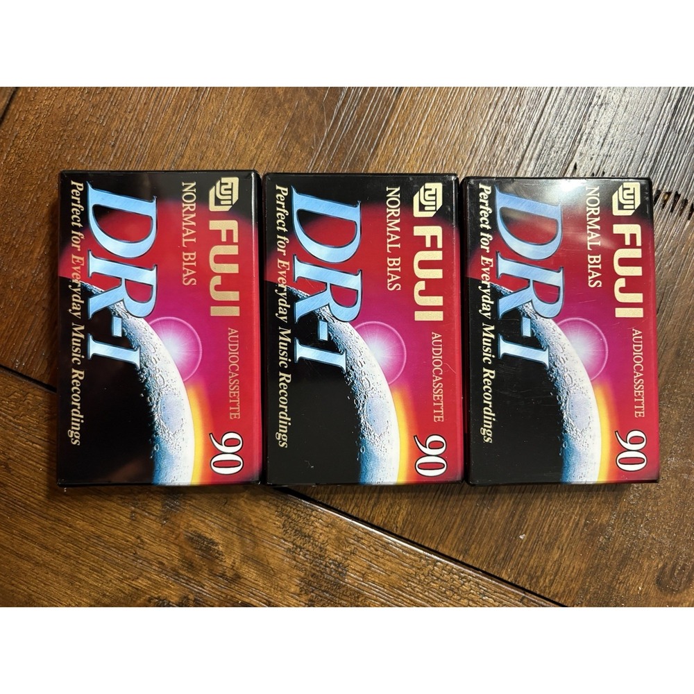 Lot of 3 FUJI DR-I Normal Bias 90 Blank Audio Cassette Tape Type I NEW Free Ship